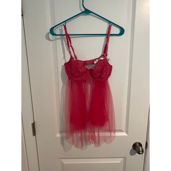 Victoria's Secret Other - Victoria’s Secret Sexy Hot Pink Push-Up Babydoll Nightie – Size M